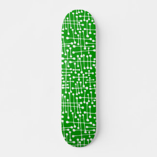 Skateboard Puntos conectados: blanco en verde negro