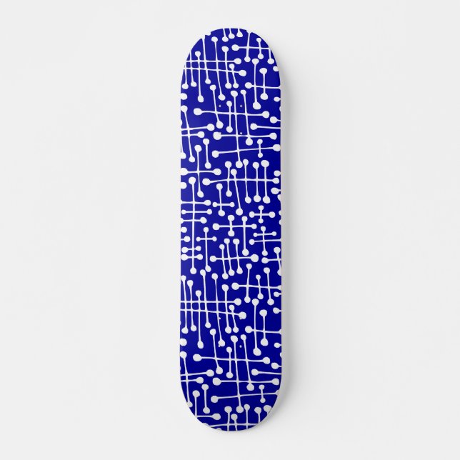 Skateboard Puntos conectados: blanco sobre azul oscuro (Anverso )