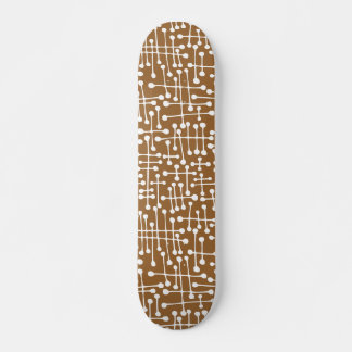 Skateboard Puntos conectados: blanco sobre marrón
