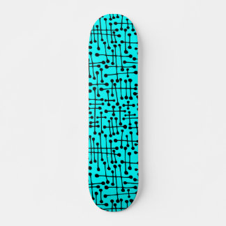 Skateboard Puntos conectados: negro en cian