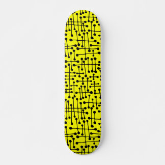 Skateboard Puntos conectados: negro sobre amarillo