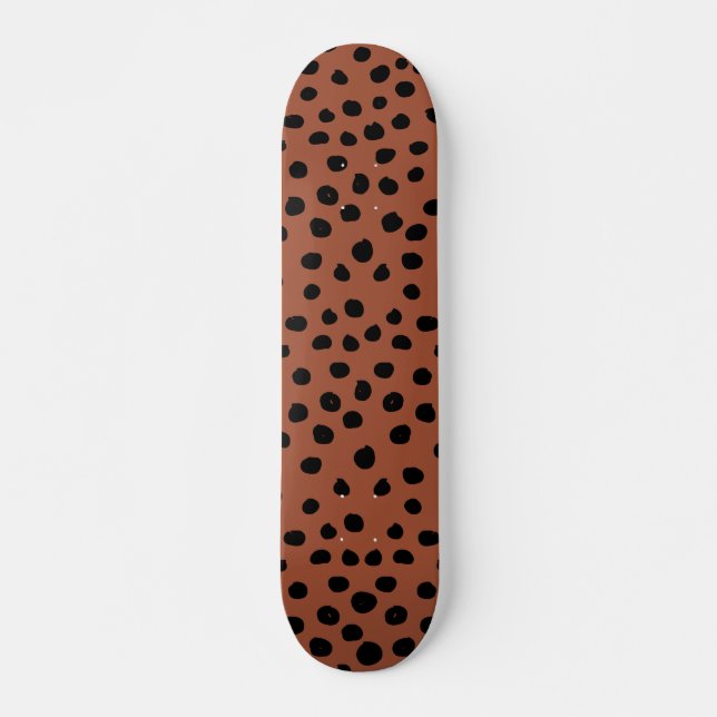 Skateboard Puntos de impresión de leopardo Rust Terracotta Ch (Anverso )