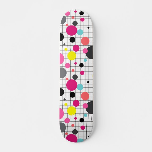 Skateboard Puntos de Memphis polka (Anverso )