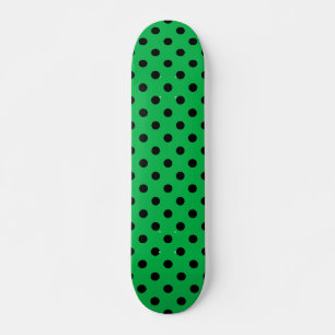 Skateboard Puntos de polka verde y negro