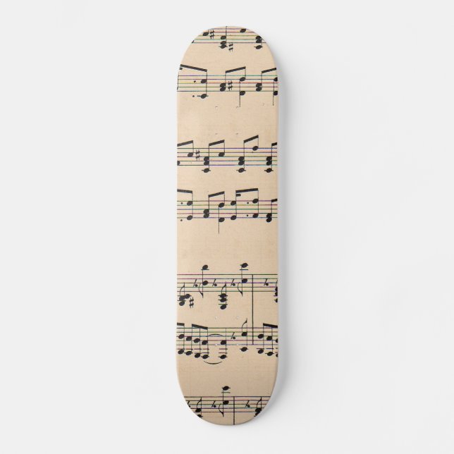Skateboard Puntuación de la música de hojas antiguas notas en (Anverso)