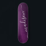 Skateboard Purple Glitter Shimmer Custom Personalized Name<br><div class="desc">Purple Glitter Shimmer Custom Personalized Name Skateboard features a modern purple glitter shimmer with your personalised name in the center. Designed by ©Evco Studio www.zazzle.com/store/evcostudio</div>