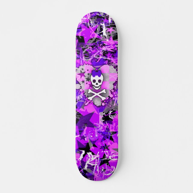 Skateboard Purple Princess Heart Skull (Anverso )