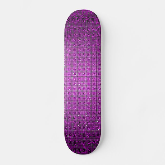 Skateboard Purple Purpurina Sequin Disco Glitz Com (Anverso)