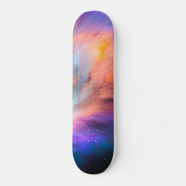 Skateboard Púrpura galaxia Verde azulada Nebula Dream #1 (Anverso)