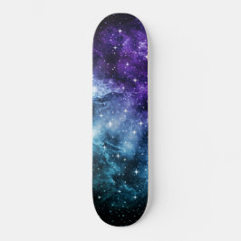 Skateboard Púrpura galaxia Verde azulada Nebula Dream #1