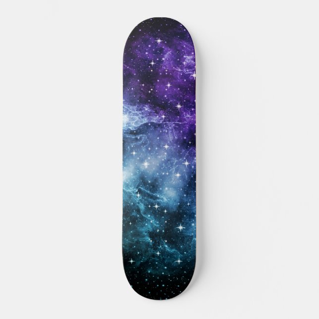 Skateboard Púrpura galaxia Verde azulada Nebula Dream #1 (Anverso)