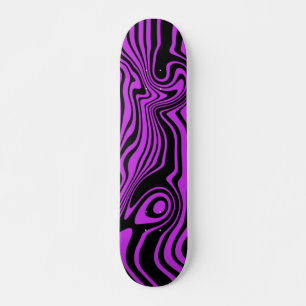 Skateboard Púrpura placa rayada ondulada negra para elegir co