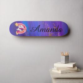 Skateboard Púrpura unicornio personalizado
