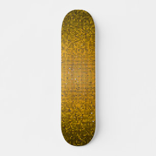Skateboard Purpurina amarillo Sequin Disco Old School Skatebo