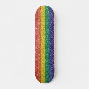 Skateboard Purpurina arcoiris parece diversión de orgullo