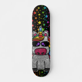 Skateboard Purpurina arcoiris Unicorn Estrellas parkly Sparkl