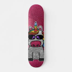 Skateboard Purpurina arcoiris Unicorn Parkles rosados espumos