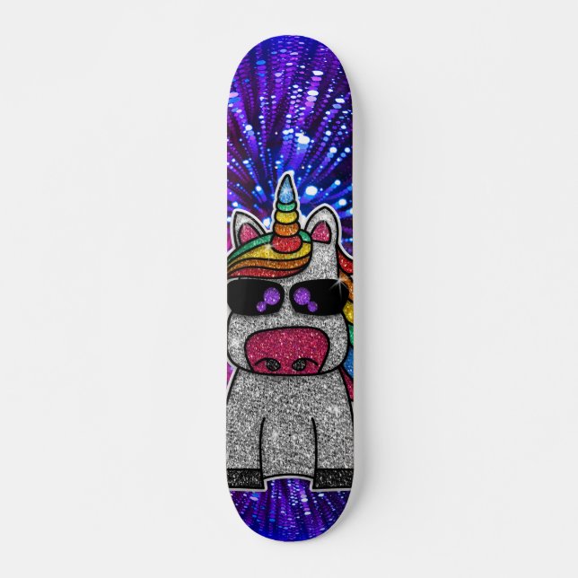Skateboard Purpurina arcoiris Unicorn Sparkly Gold Sparkles S (Anverso )