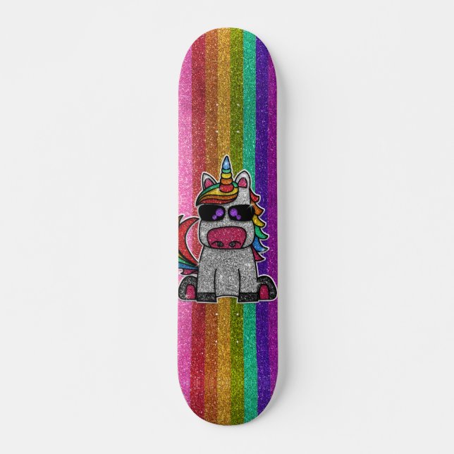 Skateboard PURPURINA de bandera del orgullo LGBTQIA: Rainbow  (Anverso )