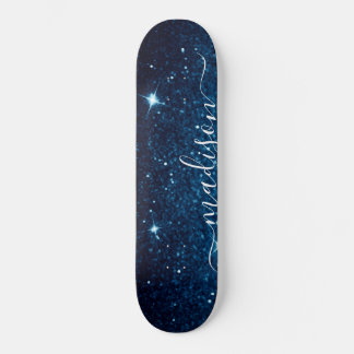Skateboard Purpurina de la aguja azul de la marina personaliz