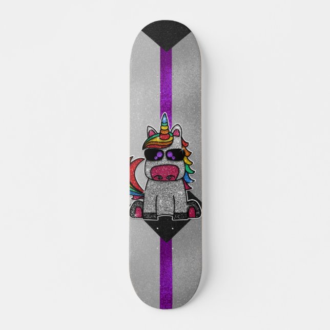 Skateboard Purpurina de la bandera del orgullo demisexual Rai (Anverso )