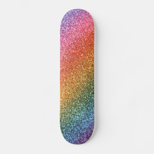 Skateboard Purpurina del arco iris (Anverso)