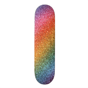 Skateboard Purpurina del arco iris