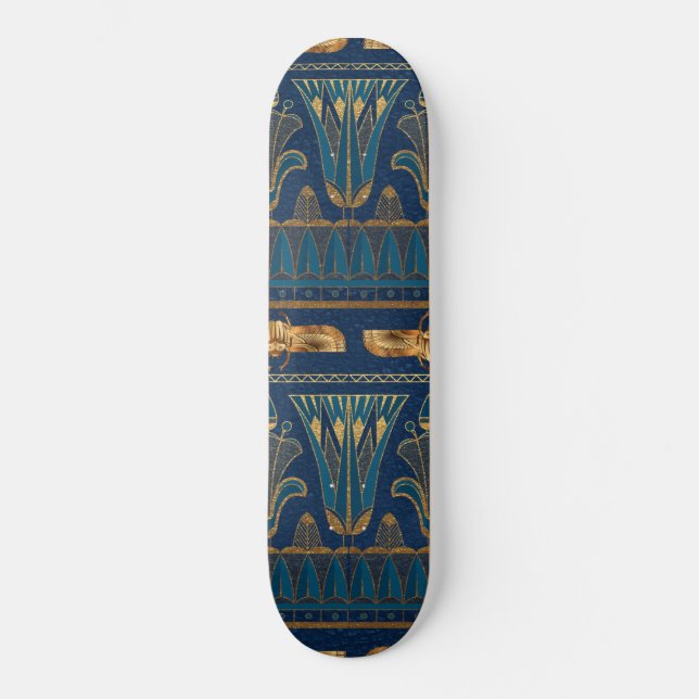 Skateboard Purpurina Dorado De Los Hieroglíficos De Oro De Eg (Anverso)
