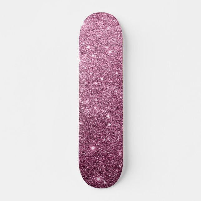 Skateboard Purpurina femenino abstracto rosado elegante de (Anverso )