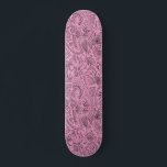 Skateboard Purpurina Glam Monogram de sketch de Boho Girly Ro<br><div class="desc">La moderna moda femenina de boho se burla del purpurina rosa con un patrón esbozado. Monograma con tu nombre. Mira la vista horizontal y mira en la sección rosa inferior derecha para ver tu nombre. Diseño divertido de color negro y rosa. Perfecto para pasear por la calle.</div>