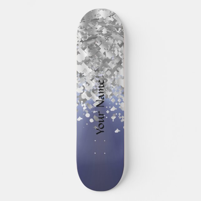 Skateboard Purpurina gris azul y falso (Anverso)