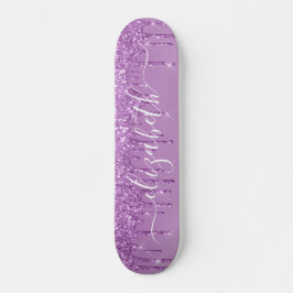 Skateboard Purpurina morado de goteo personalizado