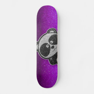 Skateboard Purpurina morado Sparkly Black Panda Sparkle