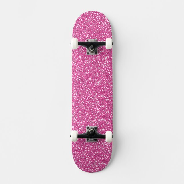 Skateboard Purpurina Neon Hot Pink de moda (Anverso)