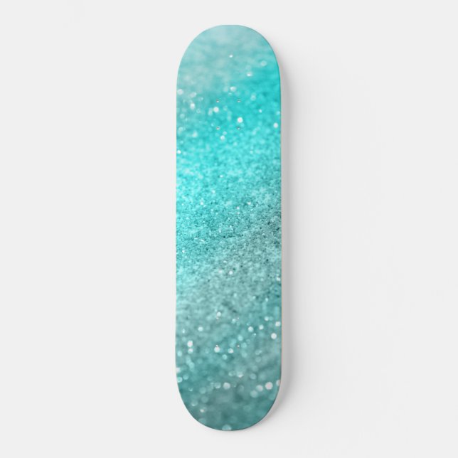 Skateboard Purpurina oceánico Verde azulado Aqua #1 (Anverso)