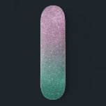 Skateboard Purpurina Ombre De Parking Verde Rosa De Sirena<br><div class="desc">Esta elegante moda es perfecta para la chica de moda. Muestra un degradado oscuro rosa de sirena finamente impresa en color rosa y verde purpurina. Es una niña, bonito, glamurosa, linda y fresca. ***NOTA DE DISEÑO IMPORTANTE: Para cualquier solicitud de diseño personalizado, como solicitudes de productos coincidentes, cambios de color,...</div>