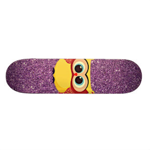 Skateboard Purpurina Owl
