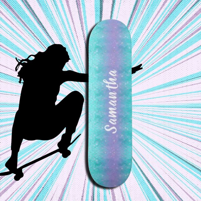 Skateboard Purpurina personalizado Mermaid (Girl Power, Original and best online Zazzle skateboard shop- Urban Warrior)