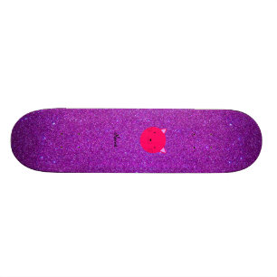 Skateboard Purpurina púrpura personalizado de la cara rosada