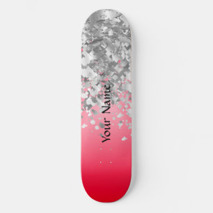 Skateboard Purpurina rojo y falso