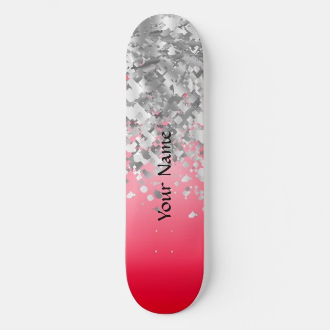 Skateboard Purpurina rojo y falso (Anverso)