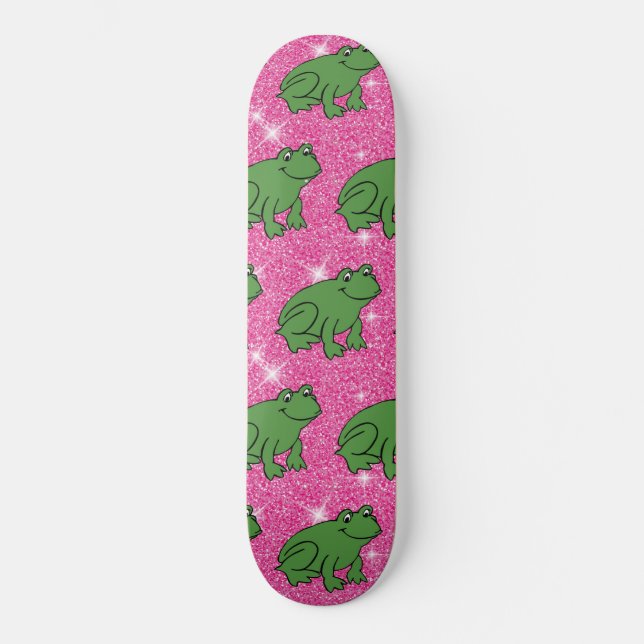 Skateboard Purpurina rosa de los animales anfibios de rana ve (Anverso)
