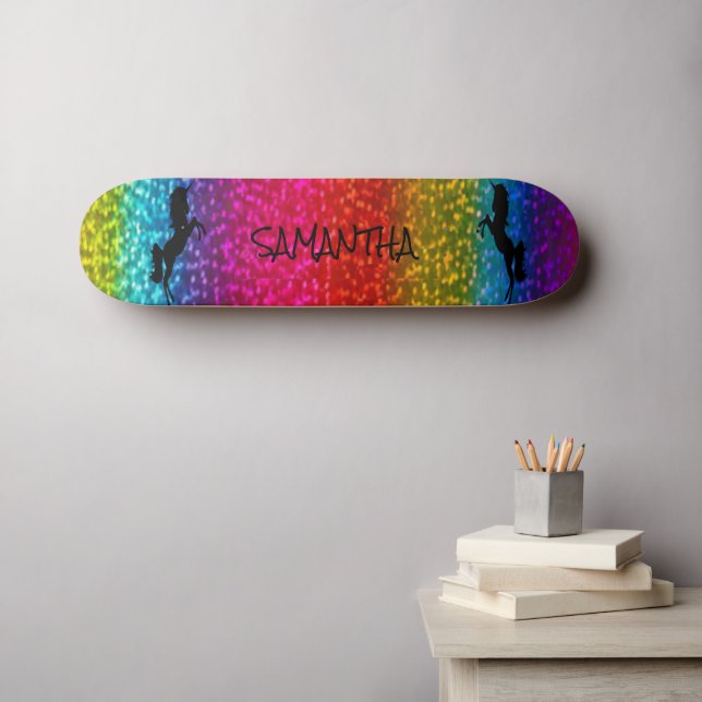Skateboard Purpurina Unicorn (Arte de pared (horz))