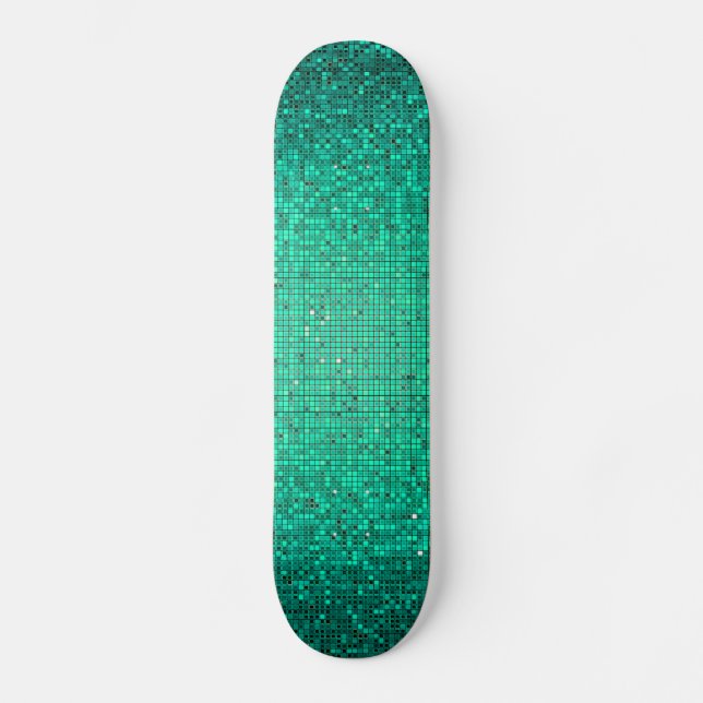 Skateboard Purpurina verde azulado Sequin Disco Glitz Comp Sk (Anverso)