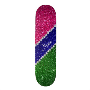 Skateboard Purpurina verde conocido personalizado de las
