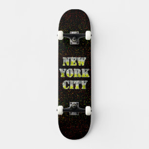 Skateboard Purpurinas de Oro Plateado de Nueva York