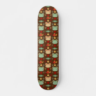 Skateboard ¿Qué es Guay, Gato Kitty en colores terráneos?