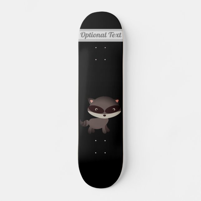 Skateboard Raccoon con flores (Anverso)