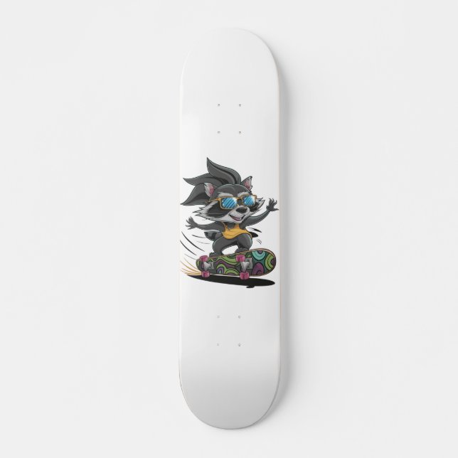 Skateboard Raccoon skateboarding (Anverso )