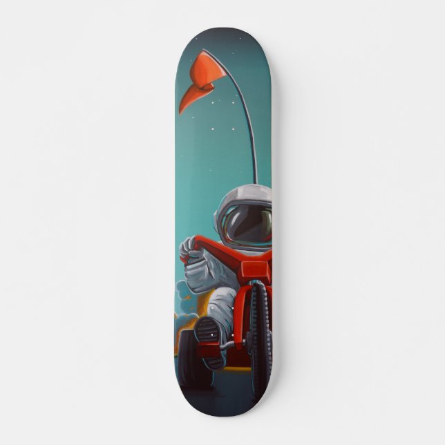Skateboard Racer espacial - astronauta en una gran rueda (Anverso )